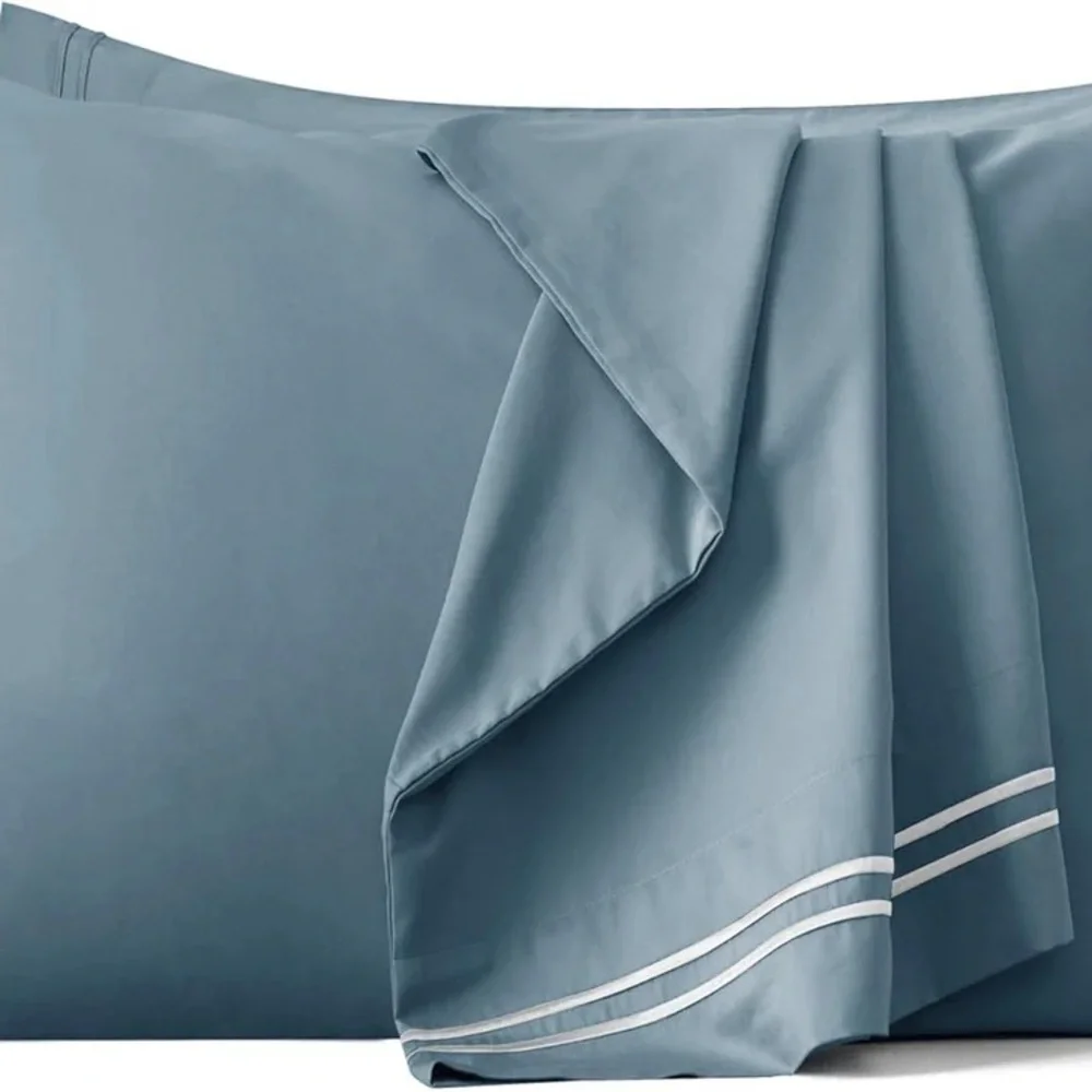 NEW SUBRTEX Luxury Cotton Pillowcase Set for Hair and Skin - Tencel Shams 2-Pack